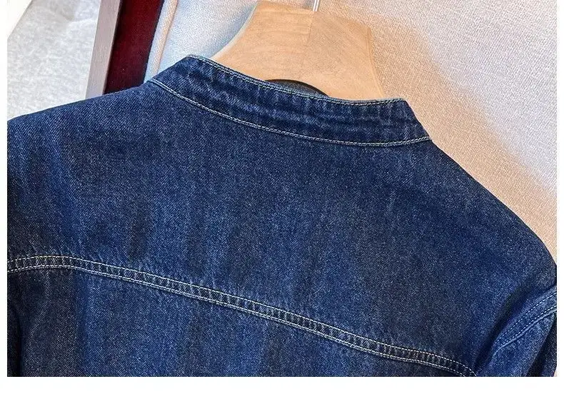 Dark Blue Denim Jacket Women Short Slim Fit 2025 — feature 10