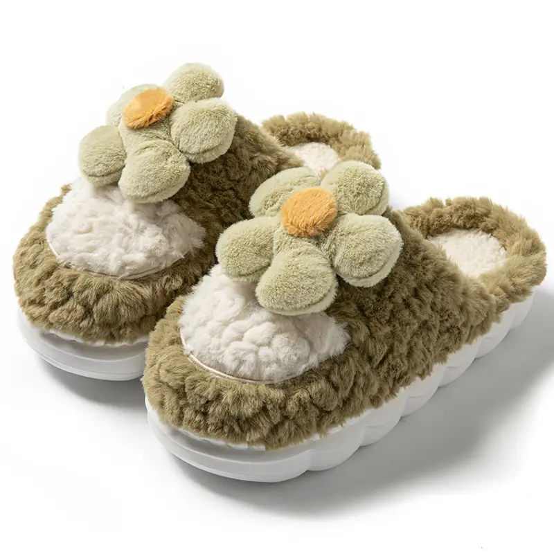 Women's New Sunflower Plush Slippers Autumn Winter - Image 10