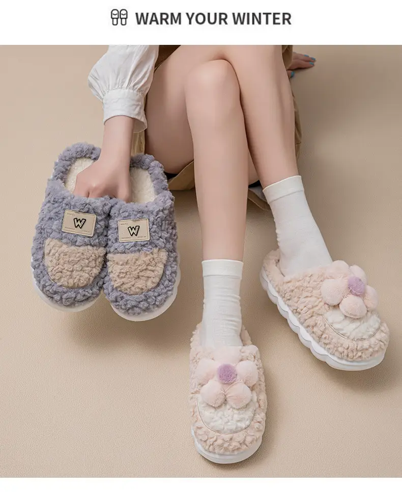 Women's New Sunflower Plush Slippers Autumn Winter — feature 13