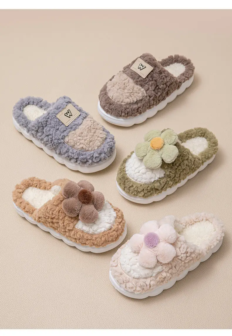 Women's New Sunflower Plush Slippers Autumn Winter — feature 3