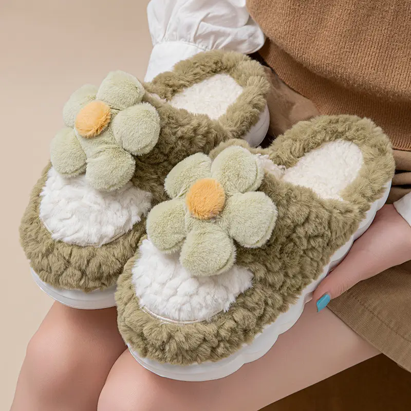 Women's New Sunflower Plush Slippers Autumn Winter - Image 2