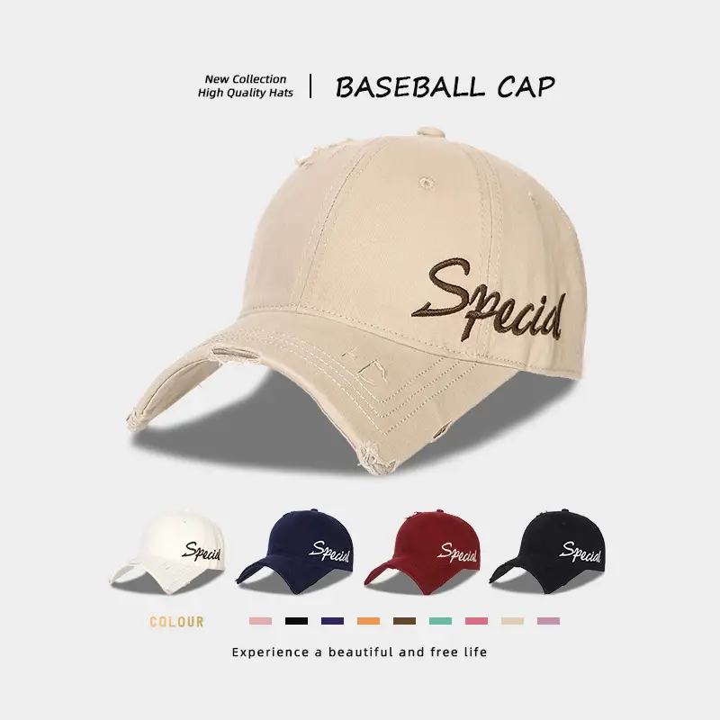 Vintage Denim Baseball Cap with "Special" Print — feature 1