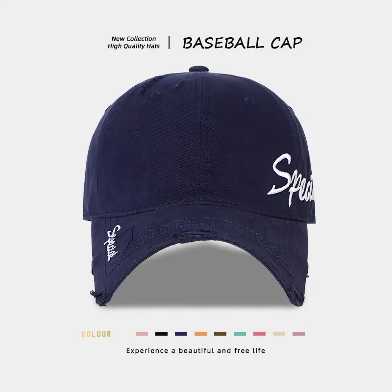 Vintage Denim Baseball Cap with "Special" Print — feature 7