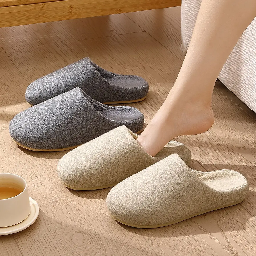 Japanese Cotton Slippers for Women Winter Home Indoor Non-Slip Couple Wool Slippers Winter Home Warm Cotton Slippers for Men Wholesale - Image 9