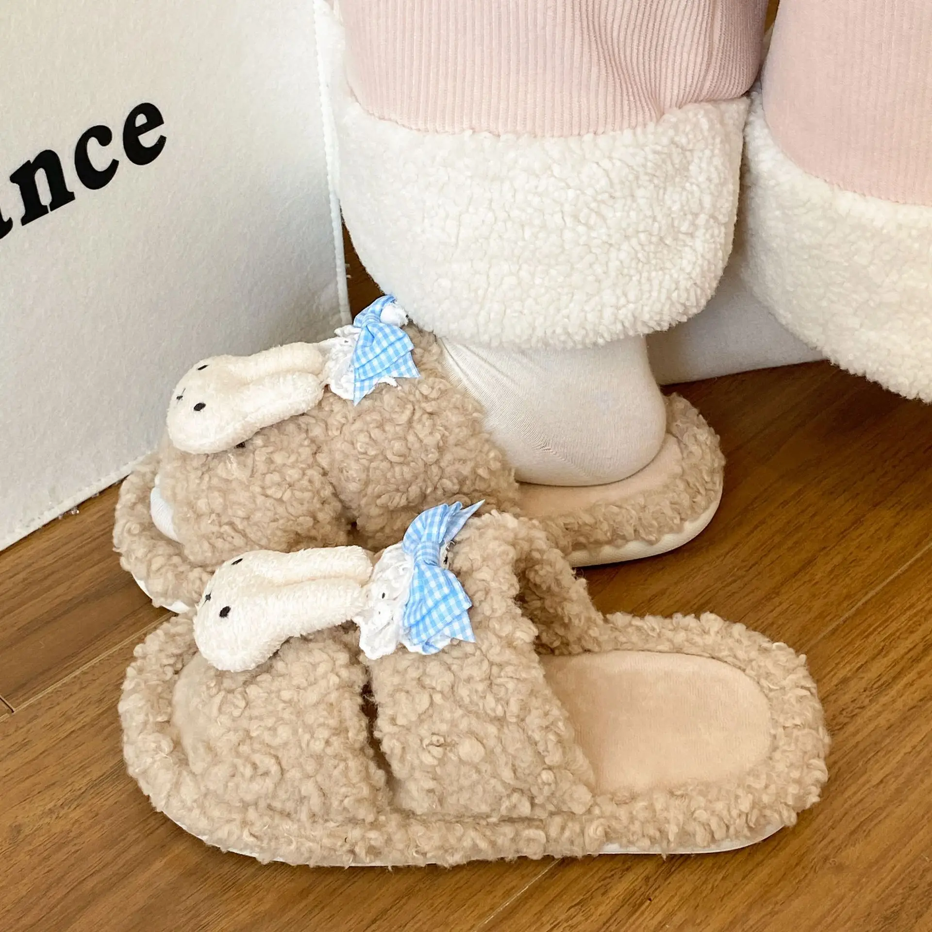 Pink Cartoon Winter Slippers for Women - Image 4