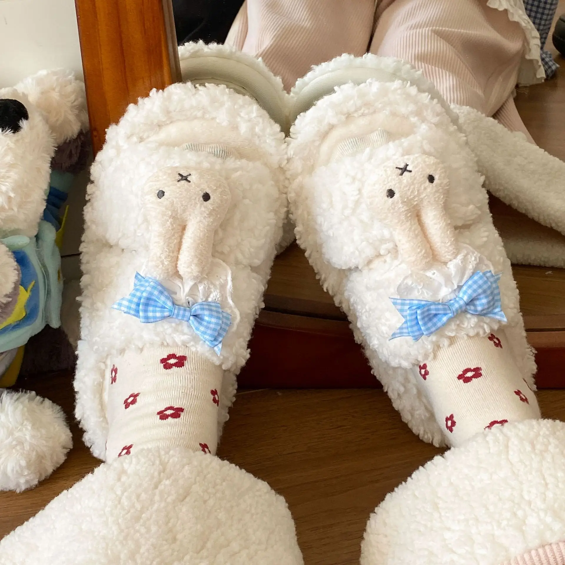 Pink Cartoon Winter Slippers for Women - Image 6