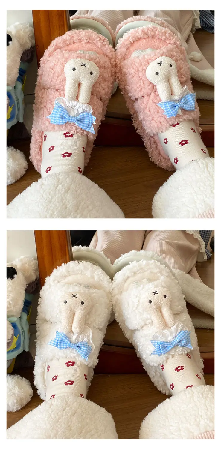 Pink Cartoon Winter Slippers for Women — feature 10