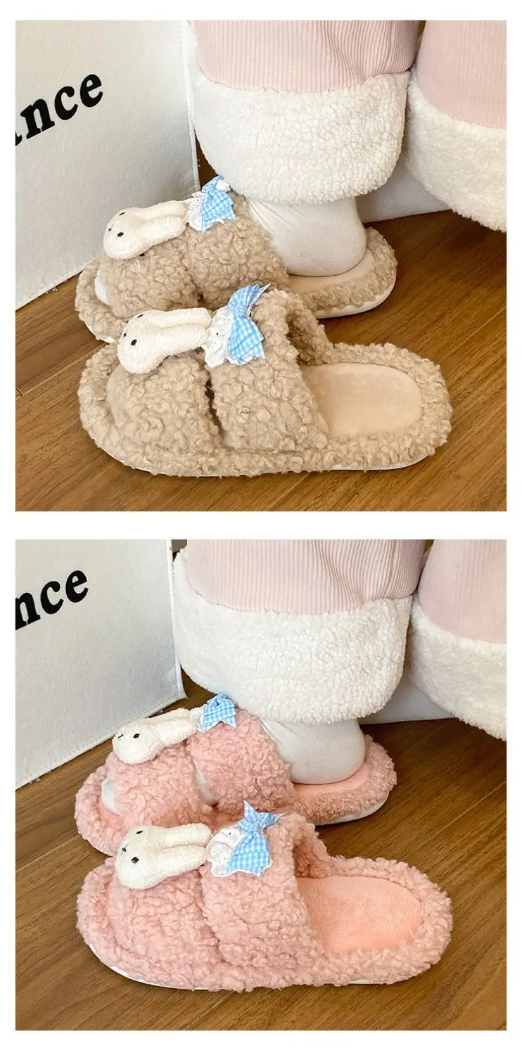 Pink Cartoon Winter Slippers for Women — feature 12