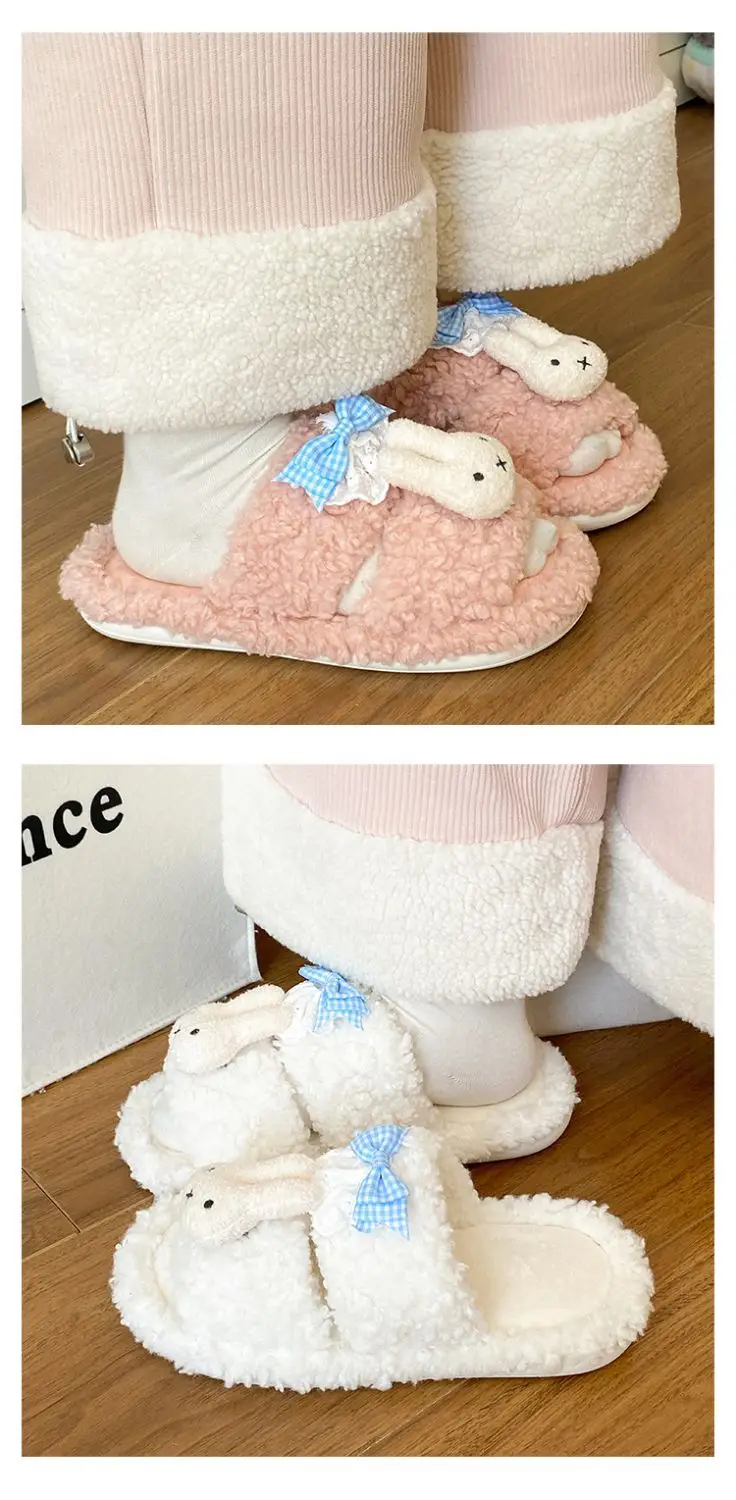 Pink Cartoon Winter Slippers for Women — feature 13