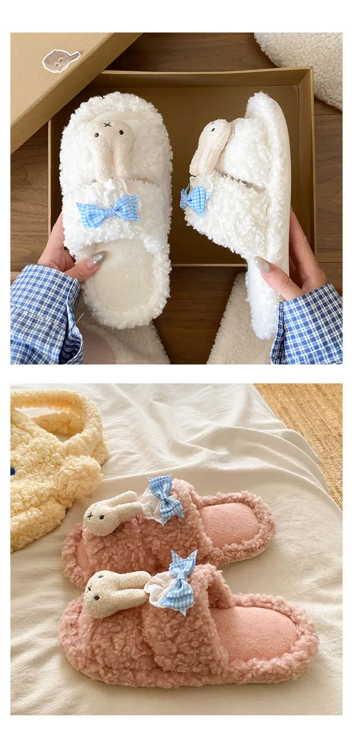 Pink Cartoon Winter Slippers for Women — feature 17