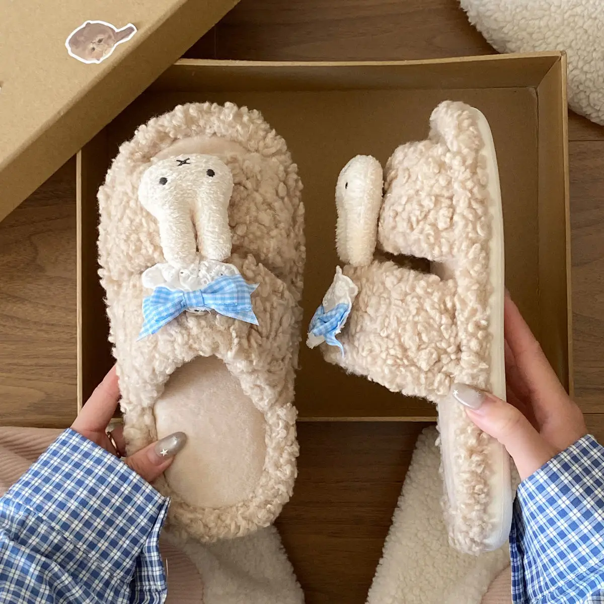 Pink Cartoon Winter Slippers for Women — feature 20