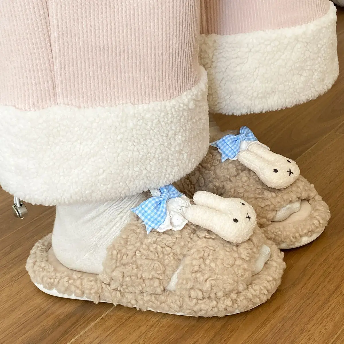 Pink Cartoon Winter Slippers for Women — feature 25