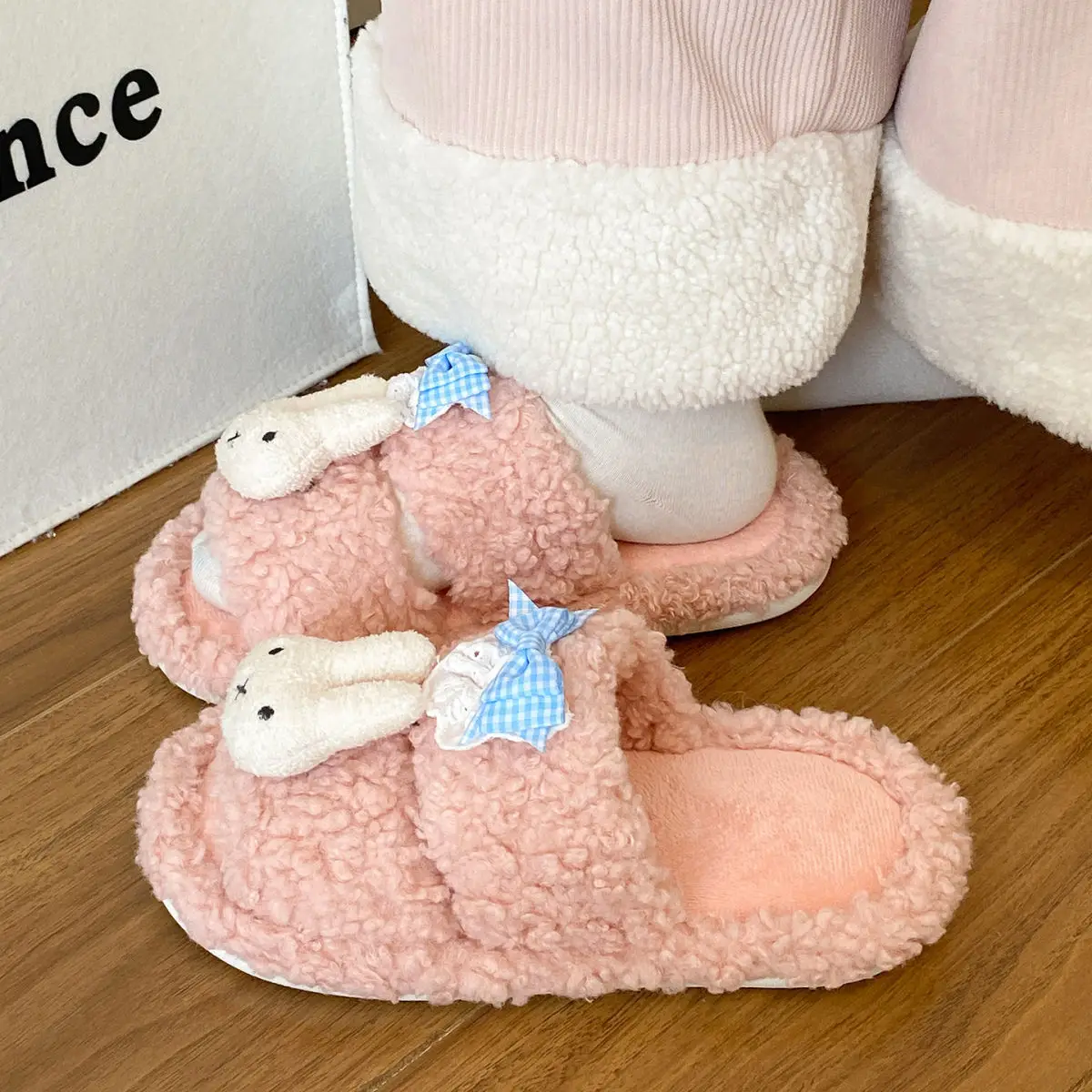 Pink Cartoon Winter Slippers for Women — feature 27