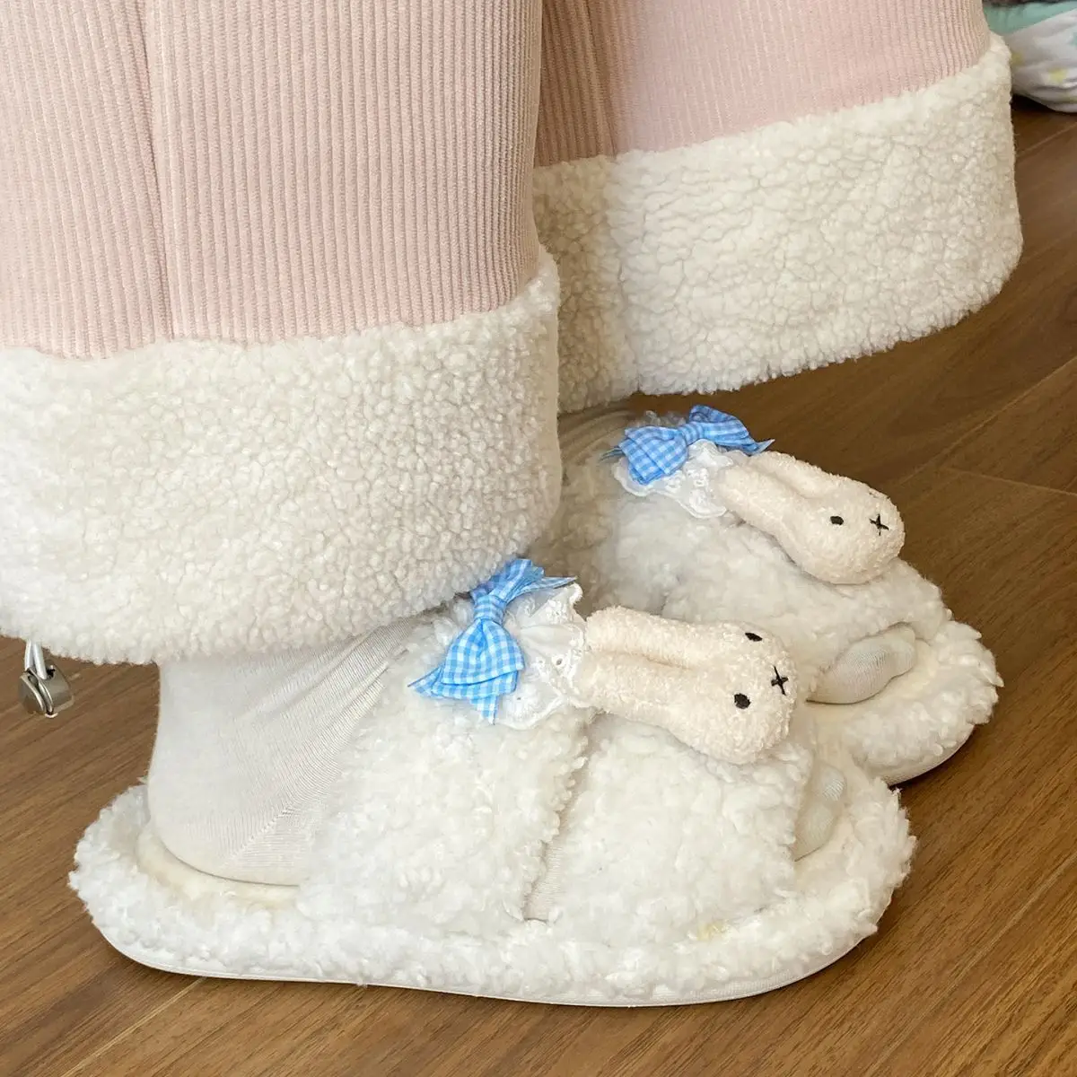 Pink Cartoon Winter Slippers for Women — feature 30