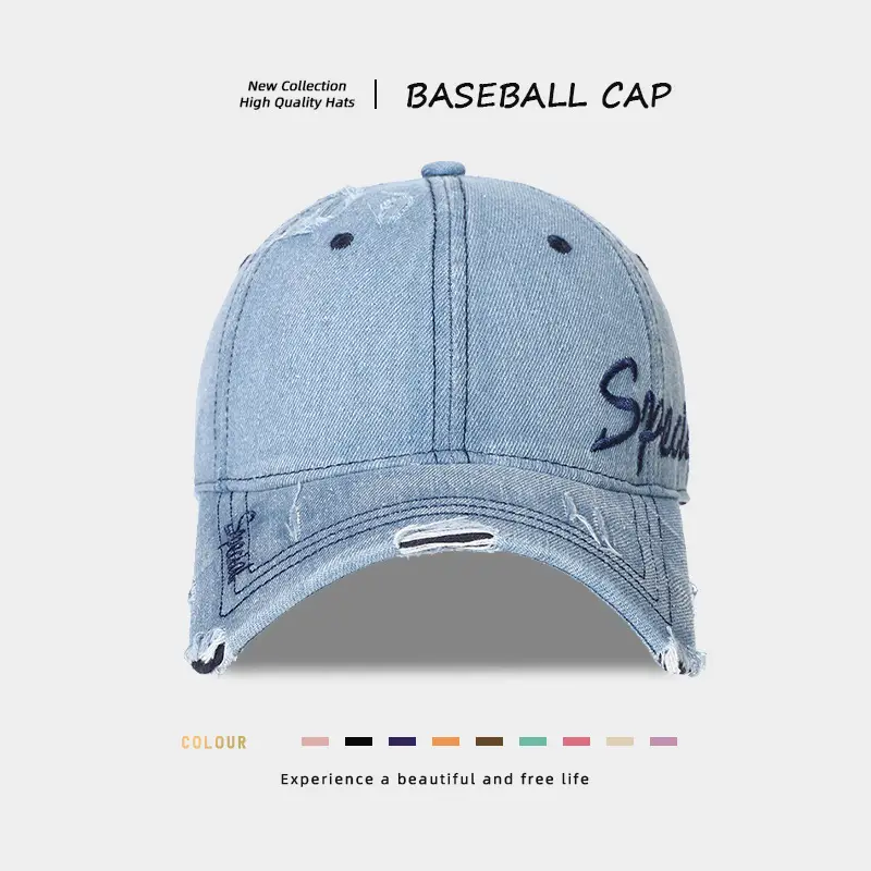 Women Black Distressed Cap with "Special" Embroidery — feature 7