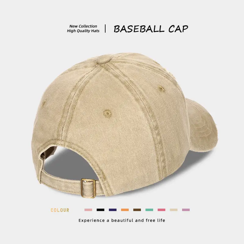 Men Distressed Denim Cap with Embroidered Duckbill Design — feature 12