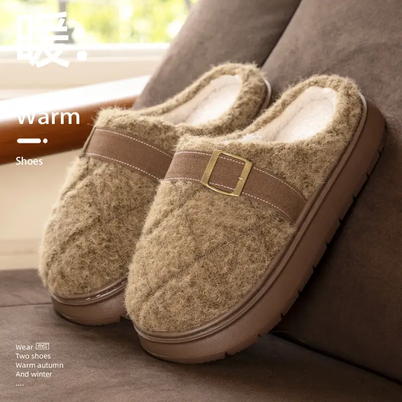 2025 New Cotton Slippers for Women in Autumn and Winter for Men and Women Couples Home Indoor Thickeneded Toe Non-Slip Warm Slippers - Image 4