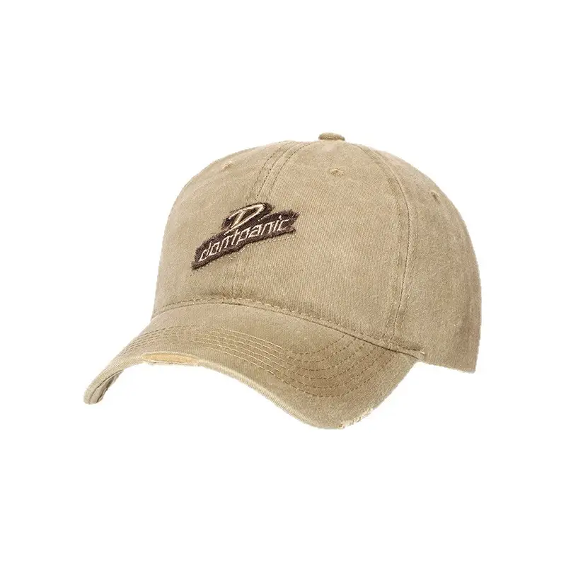 Vintage Distressed Wash Denim Baseball Cap for Women with Wide Brim & Duckbill Embroidery - Image 11