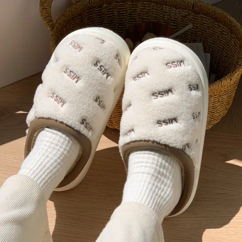 Mingsheng Cotton Slippers Women's Winter 2025 New Indoor Home Warm Plush Slippers Men's Home Men's Autumn and Winter - Image 6