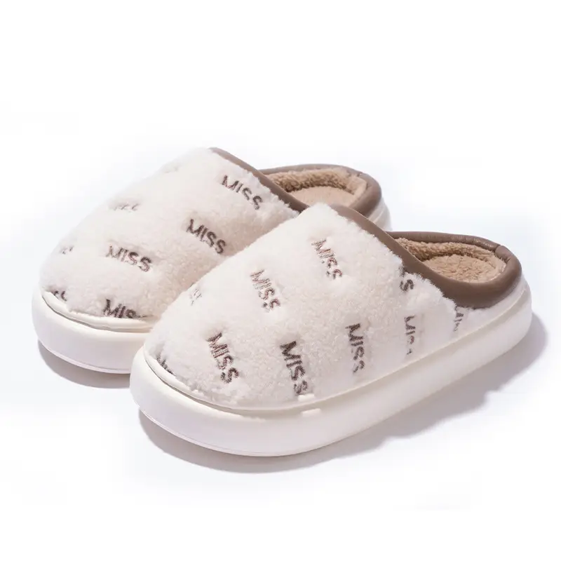 Mingsheng Cotton Slippers Women's Winter 2025 New Indoor Home Warm Plush Slippers Men's Home Men's Autumn and Winter - Image 3