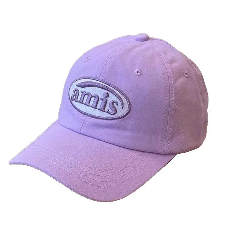 Women Red Amis Baseball Cap Large Face Slimming Sun Hat - Image 9