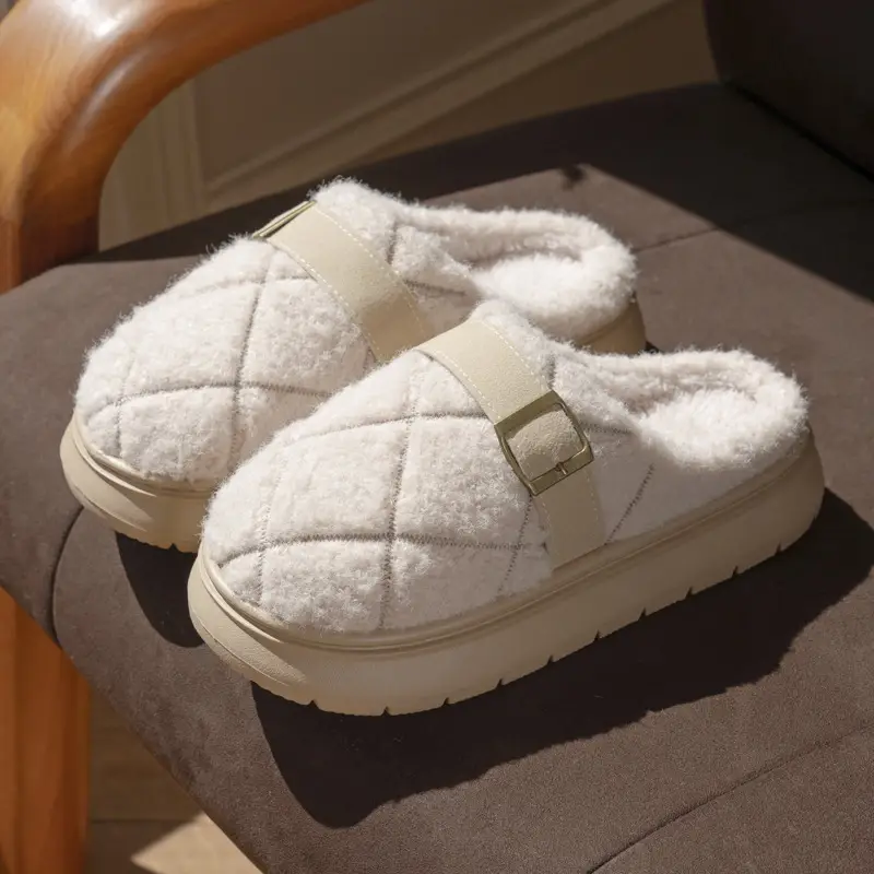 Mingsheng's New Cross-Border Birkenstock Furry Women's Slippers Outdoor Leisure Thickened Non-Slip Fleece-Lined Cotton Slippers for Men - Image 6