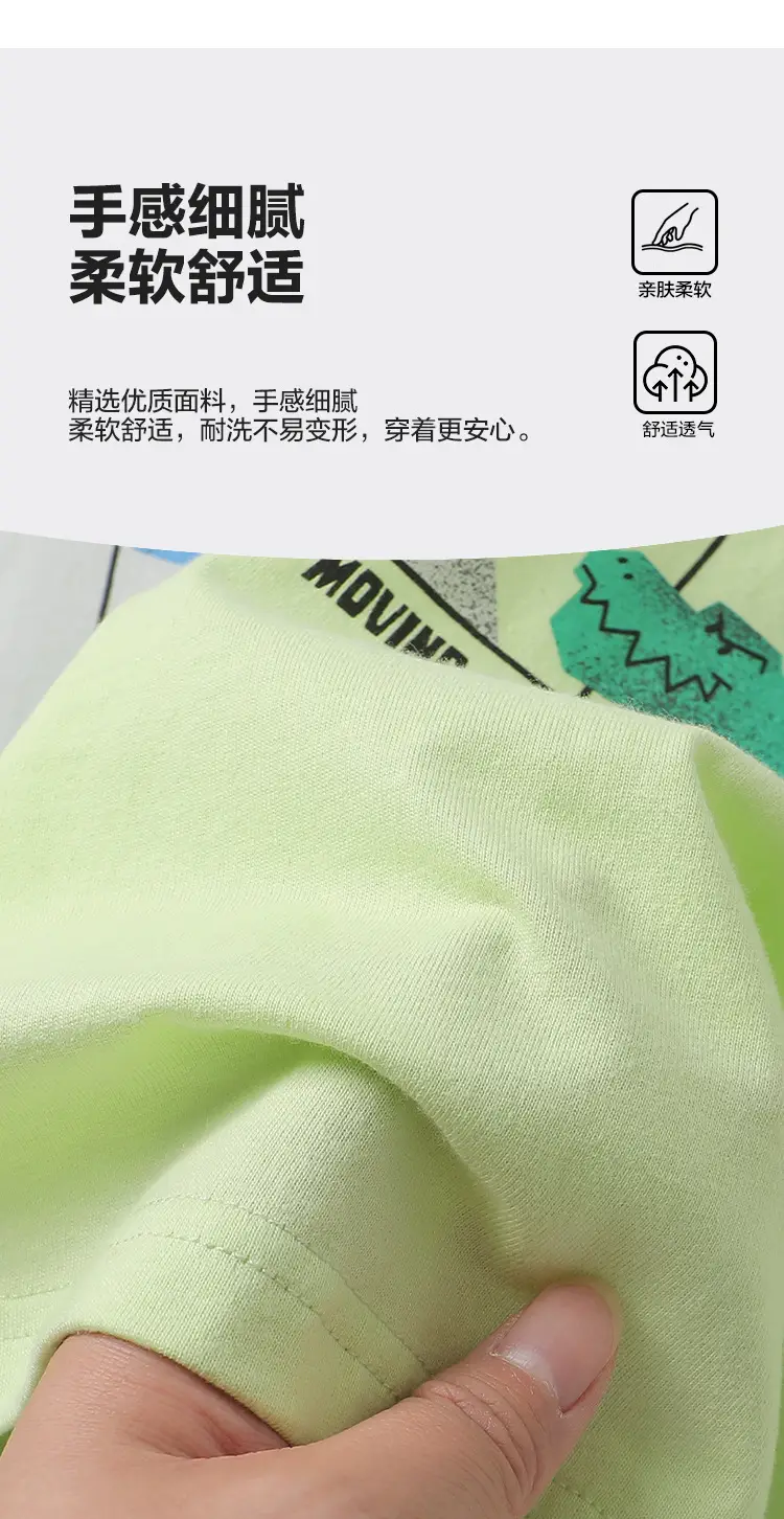 Boys Grey Cotton Pants with Elastic Laces Spring Autumn Set — feature 11