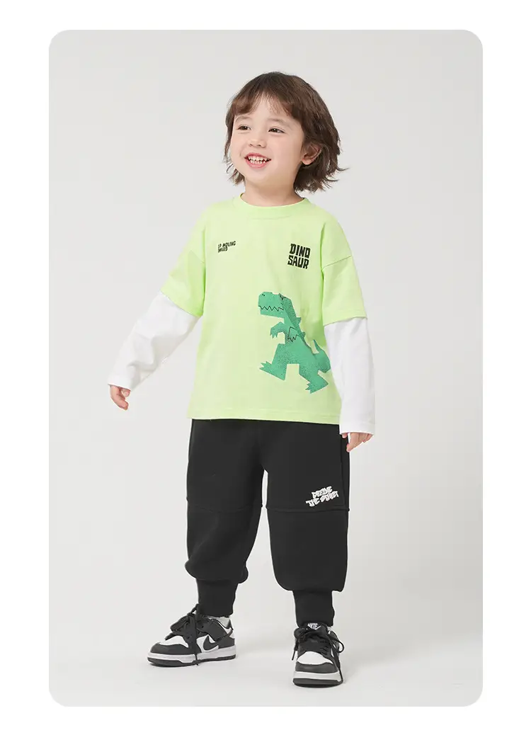 Boys Grey Cotton Pants with Elastic Laces Spring Autumn Set — feature 28