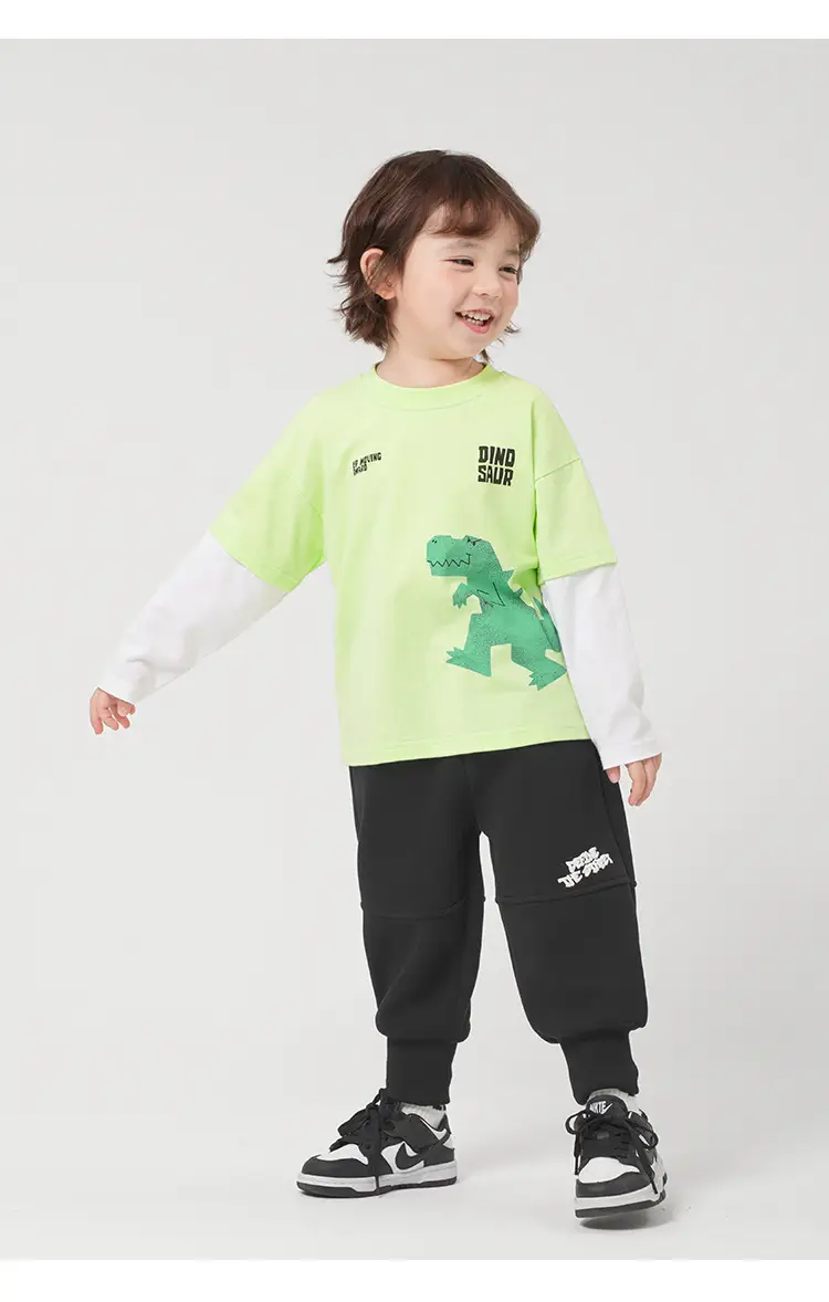 Boys Grey Cotton Pants with Elastic Laces Spring Autumn Set — feature 29