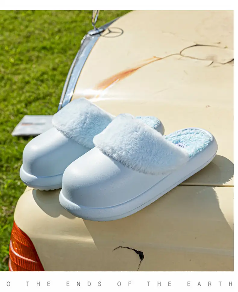 Winter Waterproof Cotton Slippers for Women, Eva Lightweight and Warm Indoor Furry Slippers, Thick-Soled Home Cotton Slippers for Men — feature 17