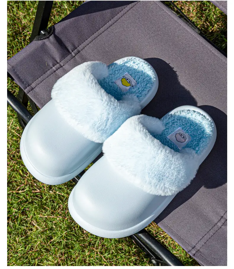 Winter Waterproof Cotton Slippers for Women, Eva Lightweight and Warm Indoor Furry Slippers, Thick-Soled Home Cotton Slippers for Men — feature 4