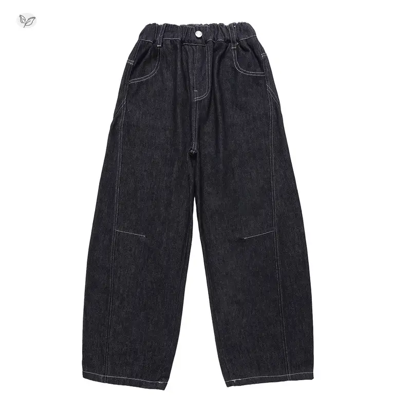 Girls Denim Wide Leg Pants Dark Blue 2025