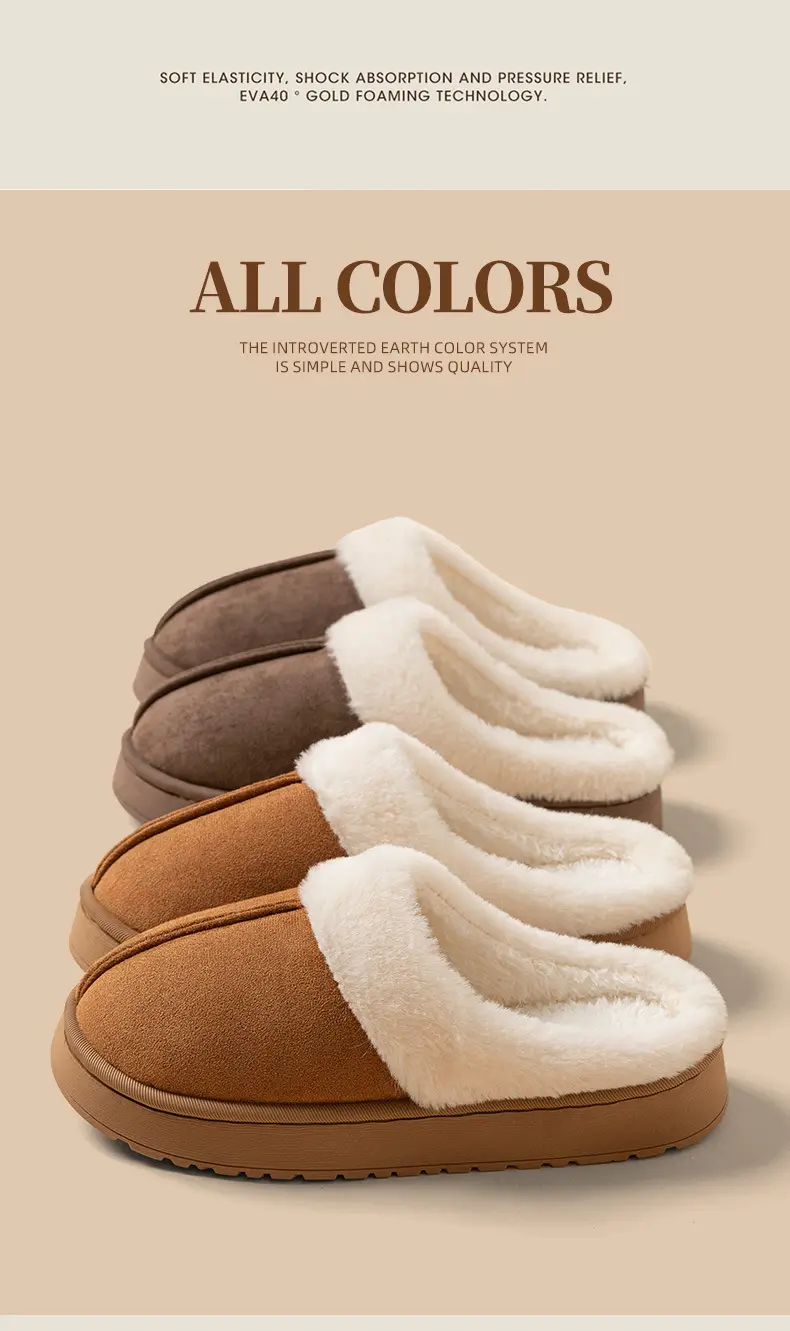 Autumn and Winter Indoor Warm Couple Plush Home Non-Slip Thick-Soled Maternity Slippers Cotton Slippers Thickened Women's Home — feature 8