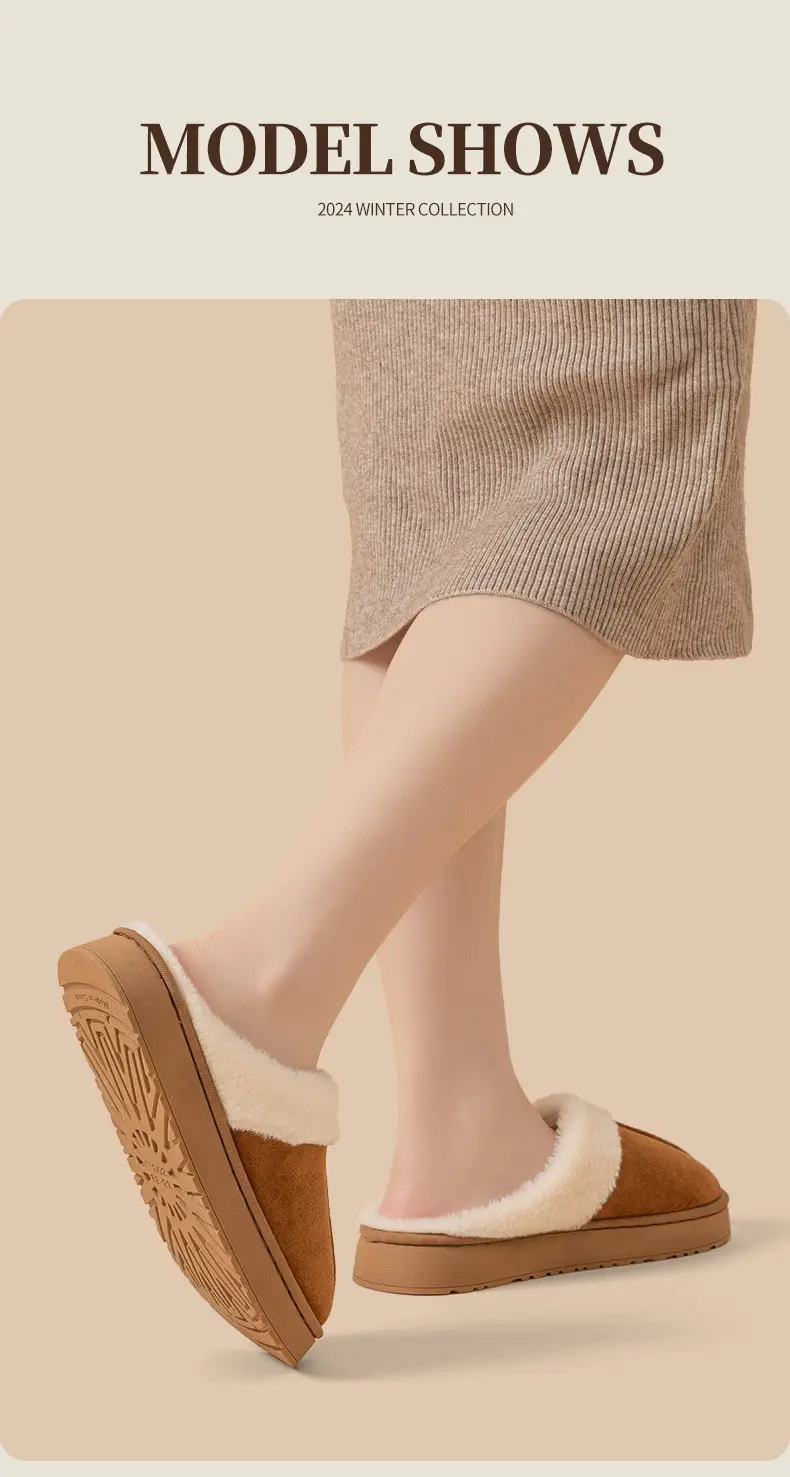 Autumn and Winter Indoor Warm Couple Plush Home Non-Slip Thick-Soled Maternity Slippers Cotton Slippers Thickened Women's Home — feature 9