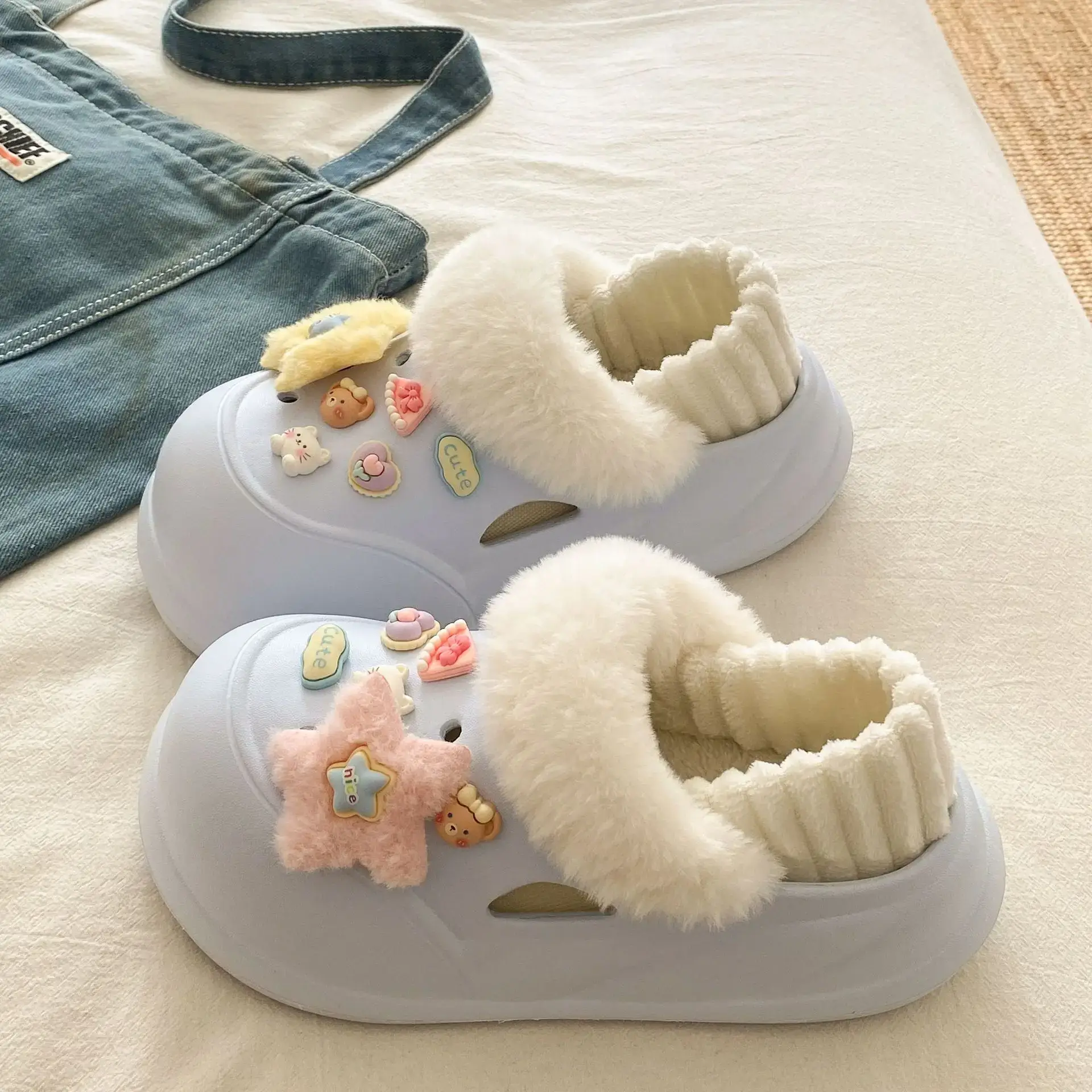 Warm Cotton Detachable Slippers for Women Winter - Image 11