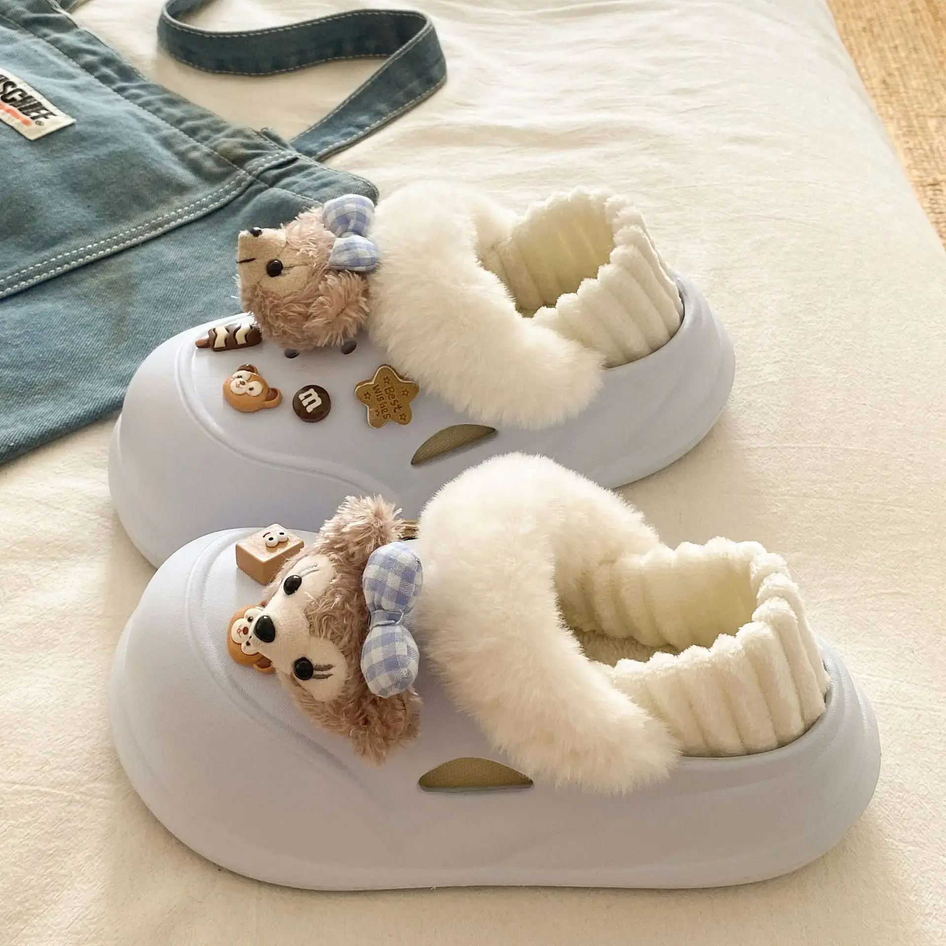 Warm Cotton Detachable Slippers for Women Winter - Image 15