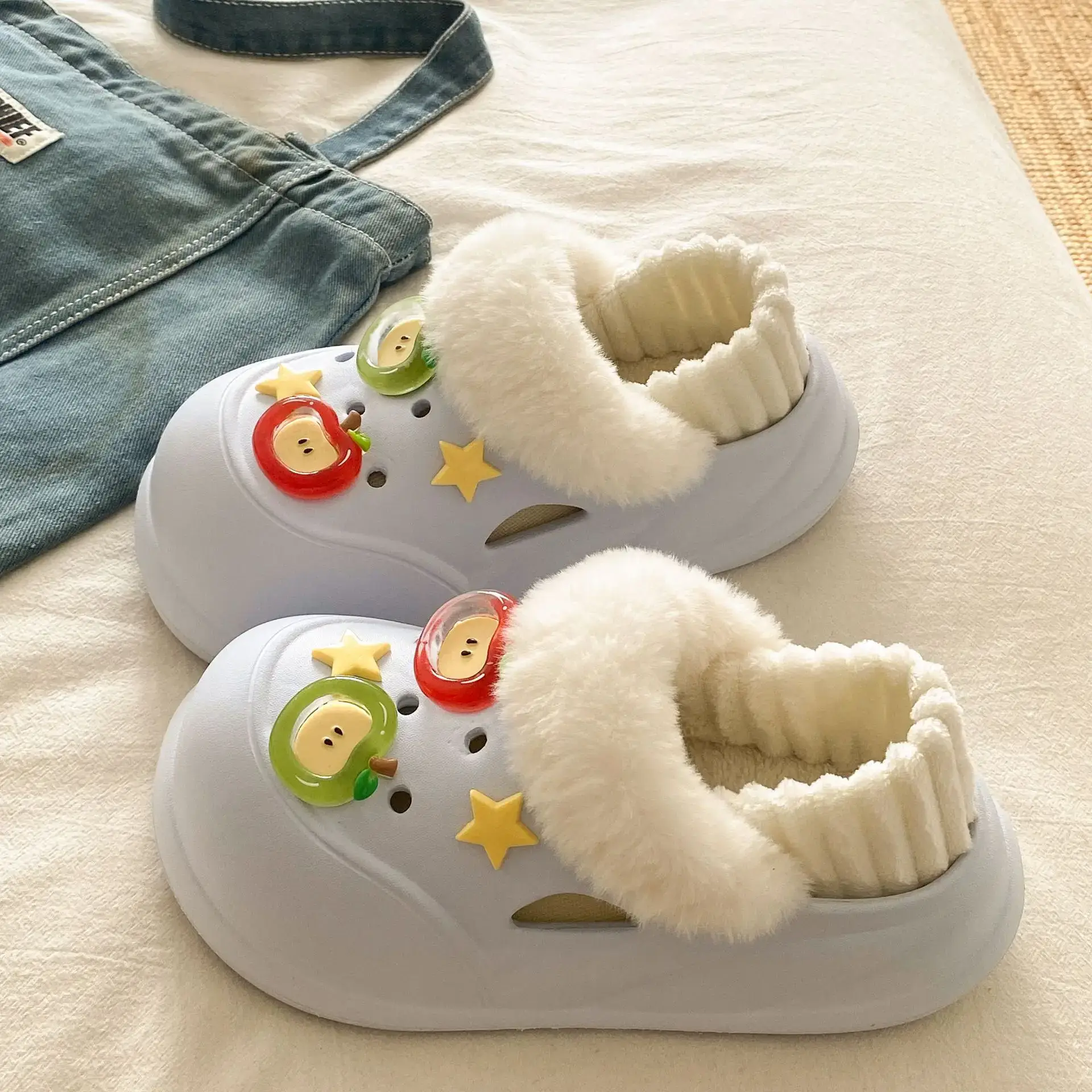 Warm Cotton Detachable Slippers for Women Winter - Image 23