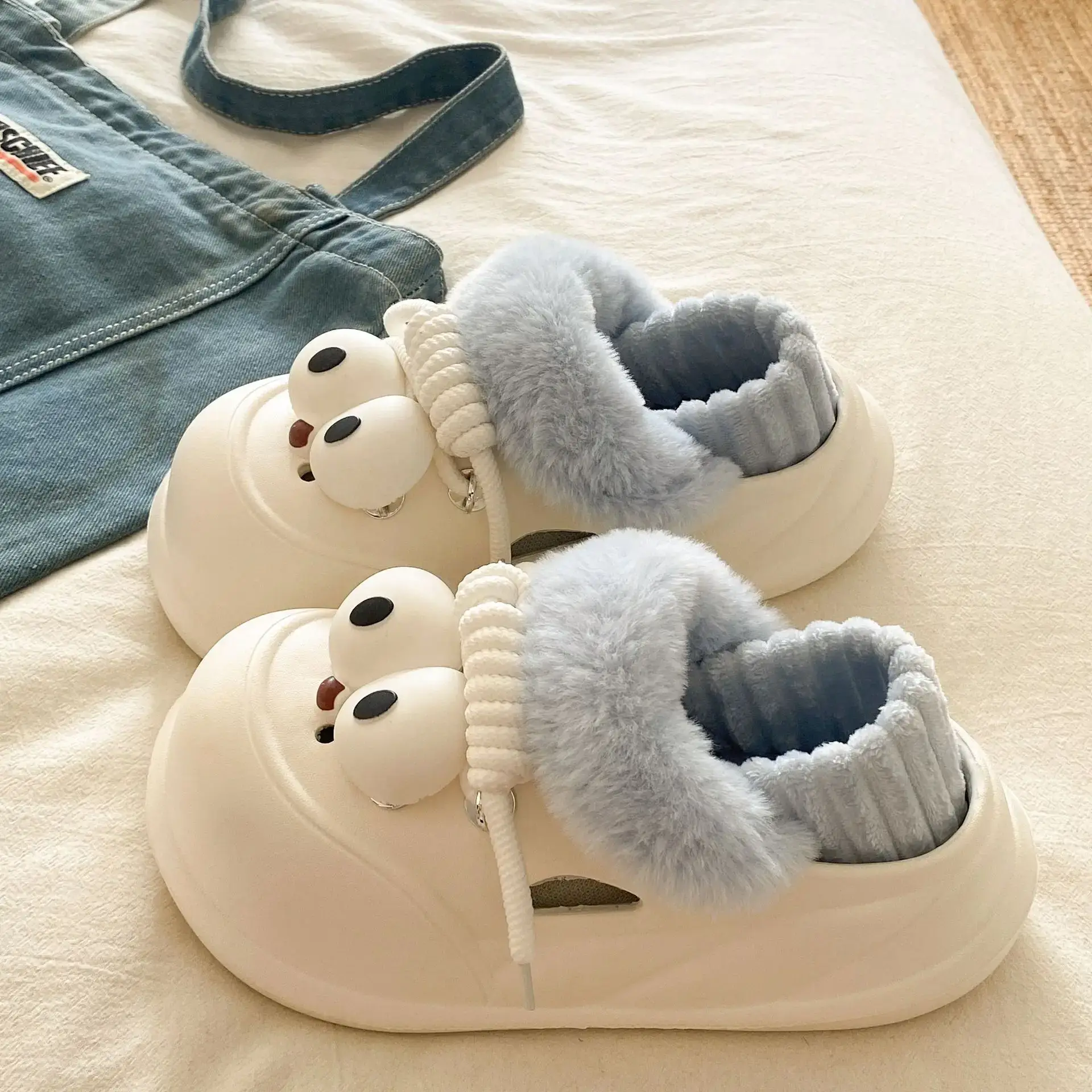 Warm Cotton Detachable Slippers for Women Winter - Image 26