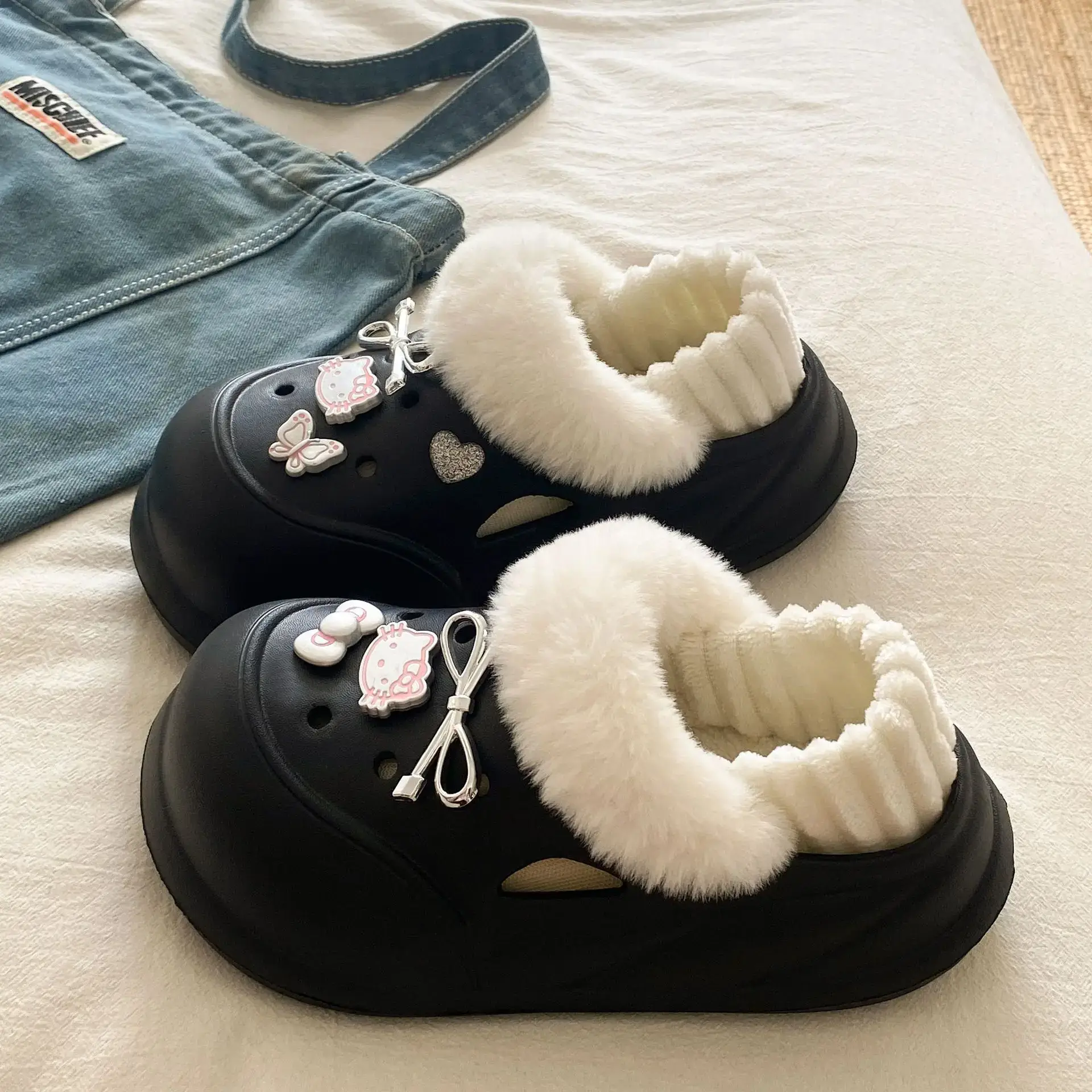 Warm Cotton Detachable Slippers for Women Winter - Image 36