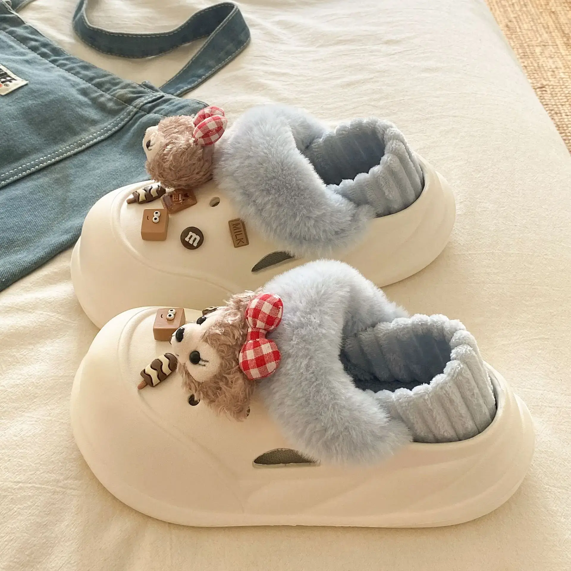Warm Cotton Detachable Slippers for Women Winter - Image 38