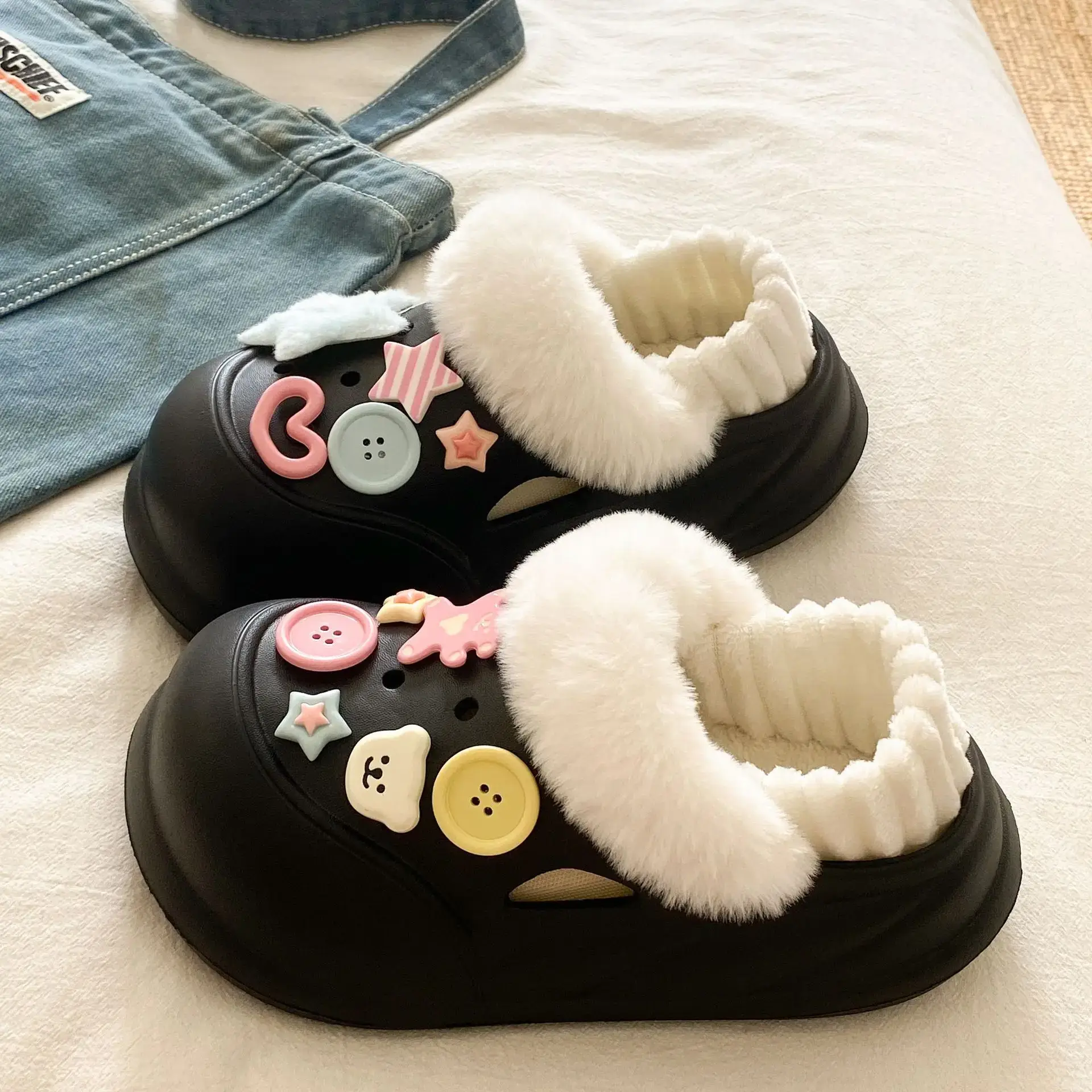 Warm Cotton Detachable Slippers for Women Winter - Image 8
