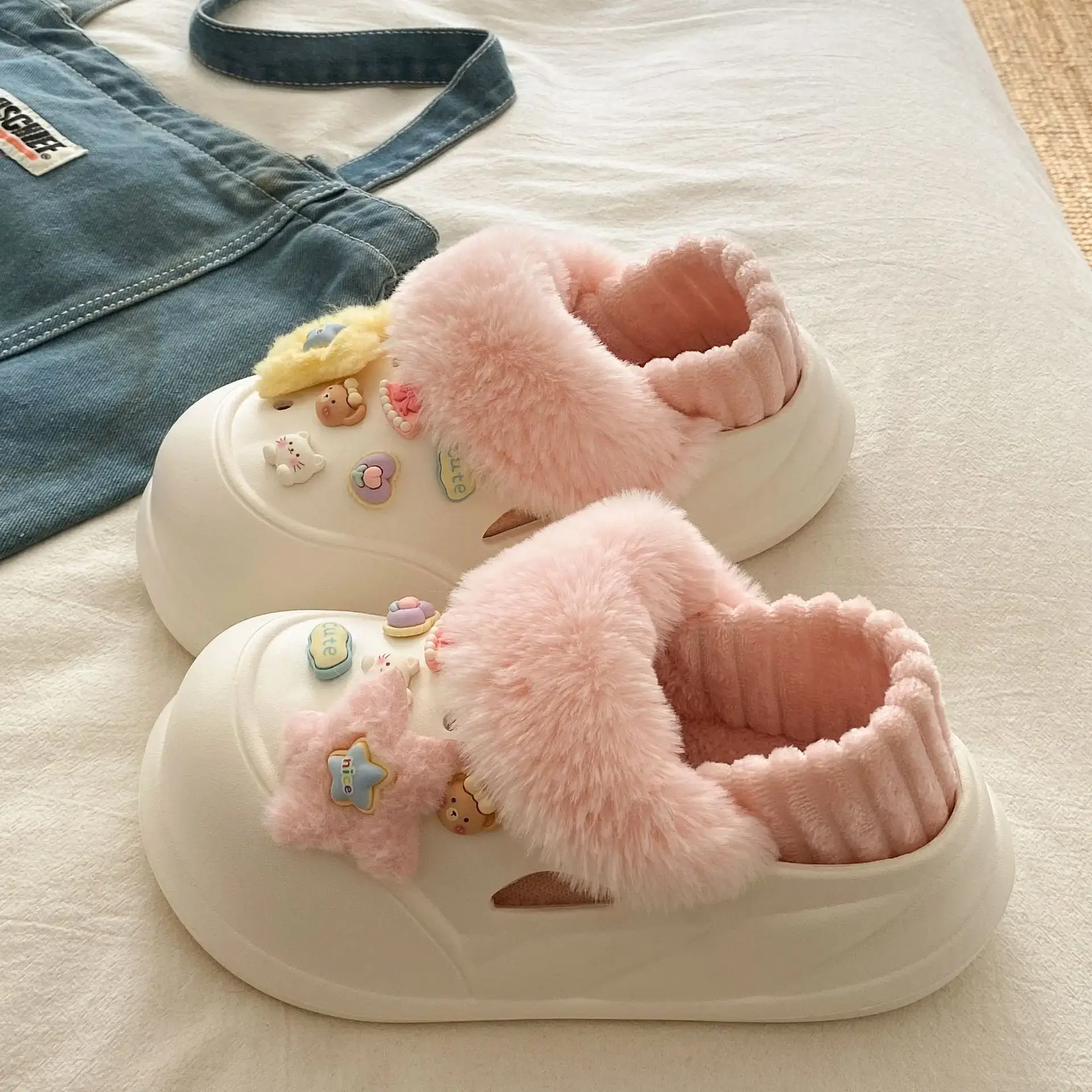 Warm Cotton Detachable Slippers for Women Winter - Image 9