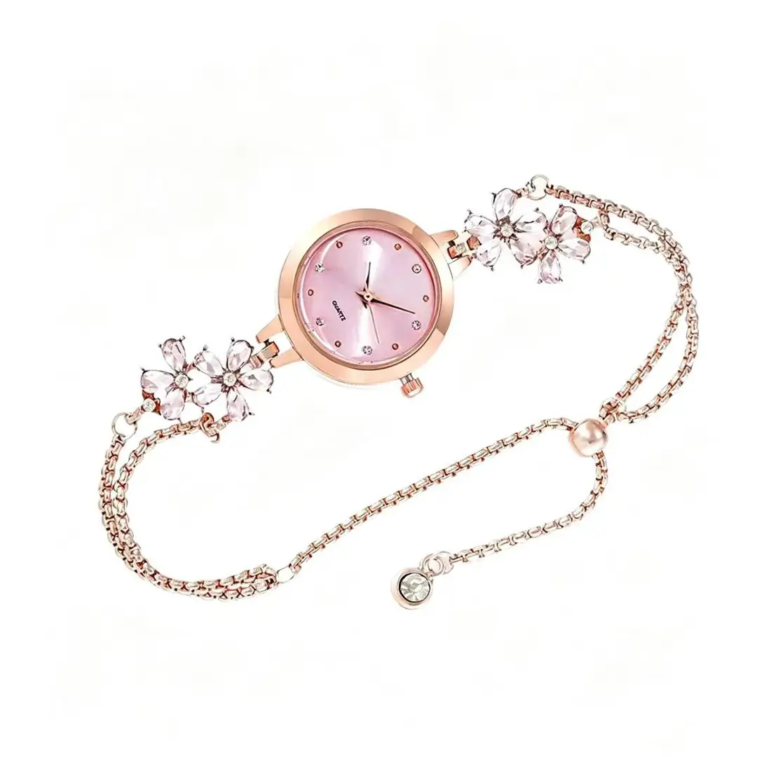 Vintage Wisteria Flower Adjustable Bracelet Light Luxury Retro Temperament Watch Daily Commuting Casual Watch - Image 2