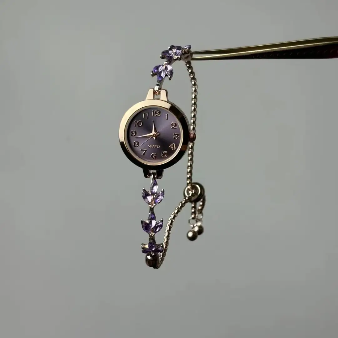Vintage Wisteria Flower Adjustable Bracelet Light Luxury Retro Temperament Watch Daily Commuting Casual Watch - Image 4