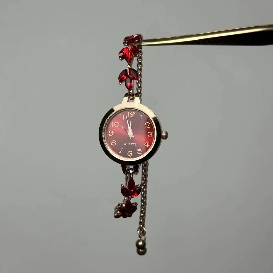Vintage Wisteria Flower Adjustable Bracelet Light Luxury Retro Temperament Watch Daily Commuting Casual Watch - Image 7