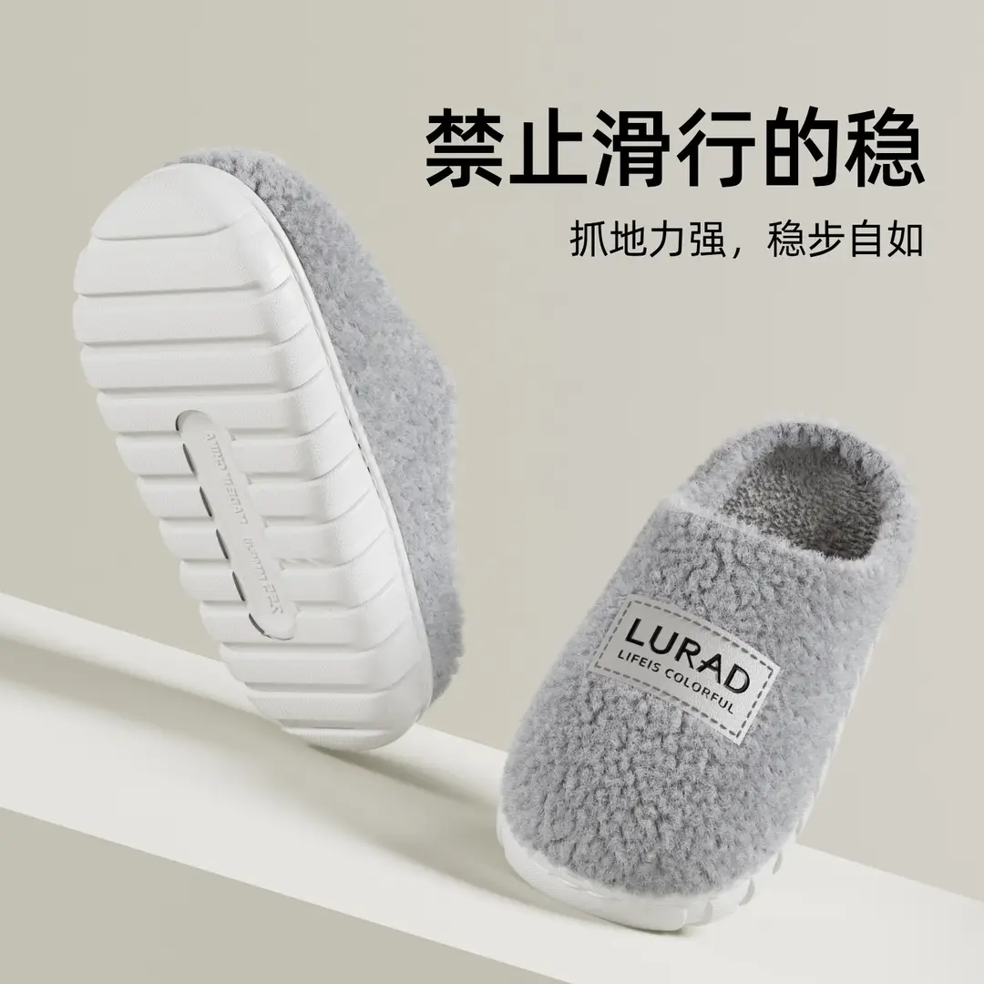 Plush Thickeneded Warm Cotton Slippers for Women 2025 New Winter Outer Wear Cotton Shoes Home Indoor Soft-Soled Plush Slippers