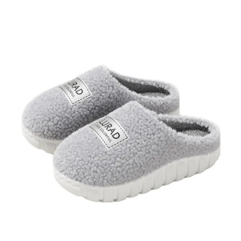 Plush Thickeneded Warm Cotton Slippers for Women 2025 New Winter Outer Wear Cotton Shoes Home Indoor Soft-Soled Plush Slippers