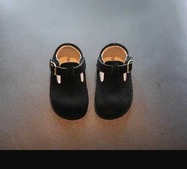 Girls' Leather Birkenstock Shoes Black Brown — feature 12