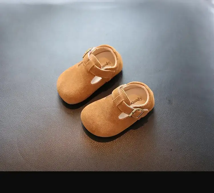 Girls' Leather Birkenstock Shoes Black Brown — feature 15