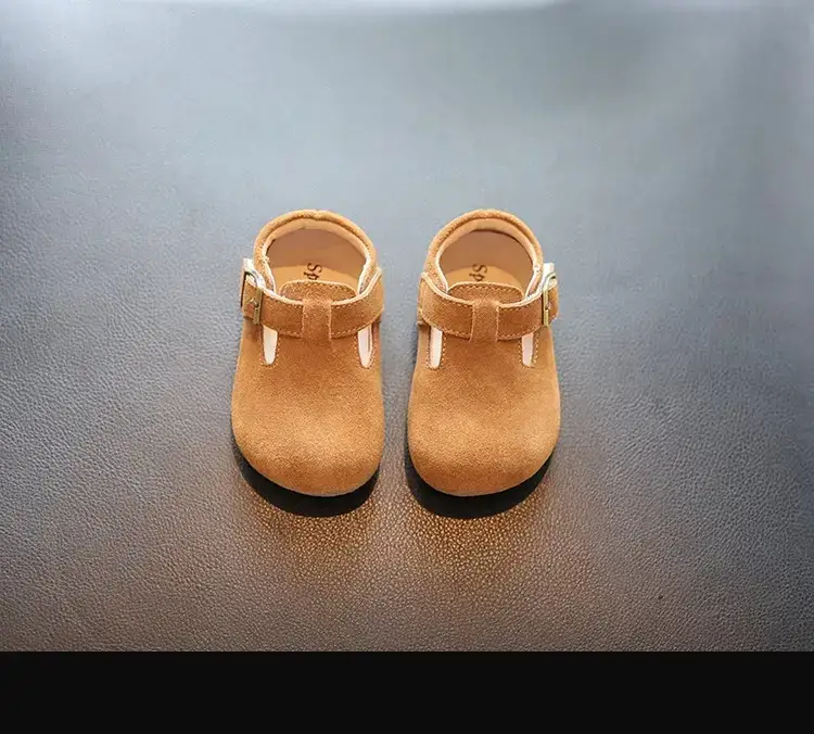 Girls' Leather Birkenstock Shoes Black Brown — feature 21